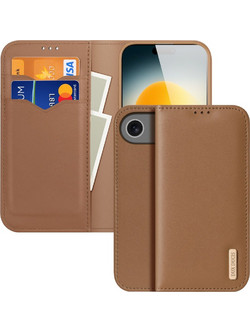Θήκη iPhone Air - DUX DUCIS Hivo Series - Flip Πορτοφόλι από Αυθεντικό Δέρμα - Καφέ - RFID/Wallet/Stand