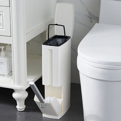 Shally Dogan Σετ Βουρτσάκι και Κάδος Απορριμμάτων για WC Μπάνιου 2 σε 1 Εξοικονόμησης Χώρου Θήκη Βουρτσάκι και Κάδος 02842674