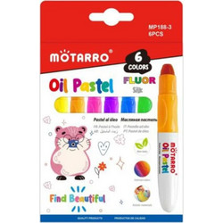 Motarro Σετ Πλενόμενες Κηρομπογιές 6 Χρωμάτων και με Περιστρεφόμενο Σχεδιασμό MP188-3