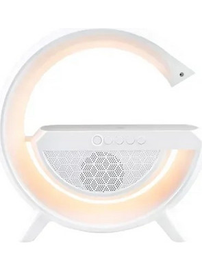 Φωτιστικό LED RGB με ασύρματη βάση φόρτισης, ηχείο Bluetooth, FM Andowl Q-CD110 - λευκό
