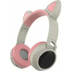 Gjby CA-028 Ασύρματα Bluetooth Ακουστικά On Ear Λευκά Ροζ