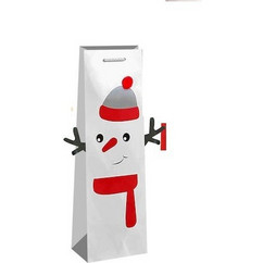 Τσάντα Δώρου Χάρτινη Ποτού Xmas Φιγούρα 37x13x13cm SNOWMAN