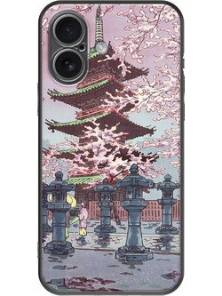Θήκη Ukiyo-e - Cherry Blossom iPhone 17 Black TPU (Μαύρη Σιλικόνη)
