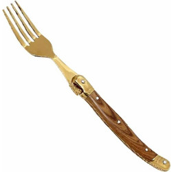 Espiel Πιρούνι Steak Χρυσό Ξύλινη Λαβή 18/0 SKT106