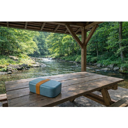 General Trade Δοχείο Φαγητού Bamboo Pebble Green-Blue 18.9x12.8x5.3cm 332067