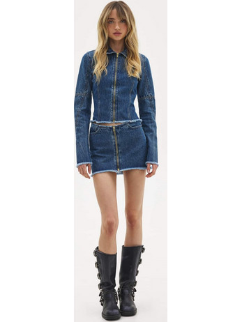 SunSetGo Bella Denim Mini Skirt Blue