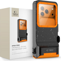 Αδιάβροχη Θήκη Κινητού Universal Tech-Protect IPX8 Pro Black/Orange