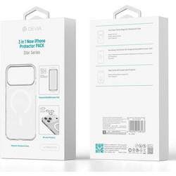Θήκη TPU & PC & Tempered Glass & Camera Cover Devia Apple iPhone 17 Pro Magnetic Shock Proof Star Pack Διάφανο N69939