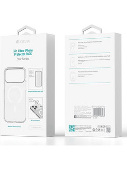 Θήκη TPU & PC & Tempered Glass & Camera Cover Devia Apple iPhone 17 Pro Magnetic Shock Proof Star Pack Διάφανο