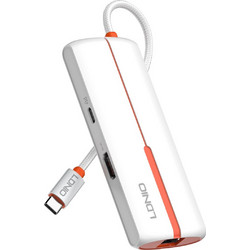 LDNIO docking station DS-26H, 6 θυρών, USB-C σύνδεση, 4K, 100W PD, λευκό