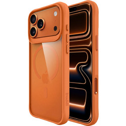 Θήκη iPhone 17 Pro Max Buddi Hybrid Σκληρή Διάφανη με MagSafe - Transparent / Orange (8719246544392)