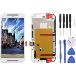 LCD, Frame & Touch για Motorola Moto G2 - 3 σε 1 (Λευκό) (OEM)