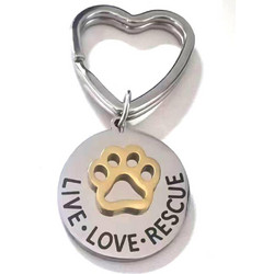 Μπρελόκ Live Love Rescue Με Χρυσή Πατούσα Διάμ. 3cm