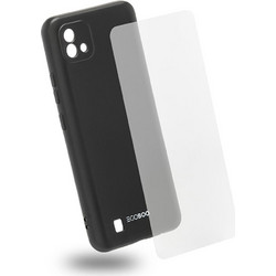EGOBOO backcover for Realme C11 2021, black + Tempered Glass