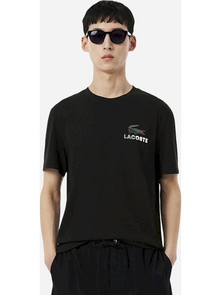 Lacoste Ανδρικό T-shirt Turtle Neck Μαυρο