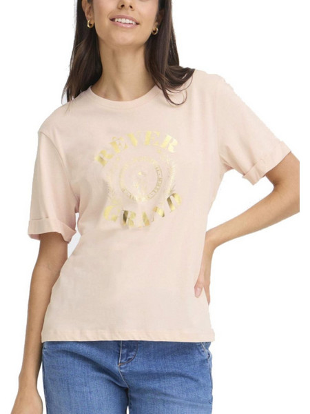 FRANSA Γυναικείο ρόζ κοντομάνικο T-shirt 20617490-900008207