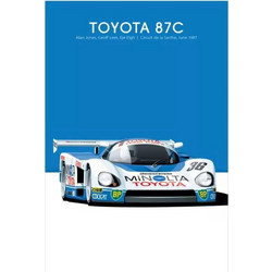 TOYOTA 87C Retro Racing Canvas Poster 30x40cm - Vintage Wall Art