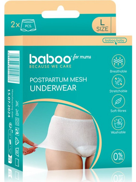 Baboo Postpartum Mesh Pants εσώρουχα λοχείας μέγεθος L 2 τμχ