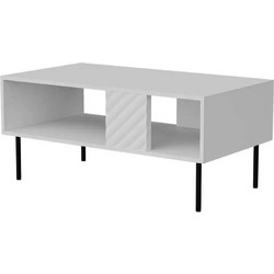 Cama Meble Lucca Τραπεζάκι Σαλονιού Λευκό Μ100xΠ55xΥ46cm 490356