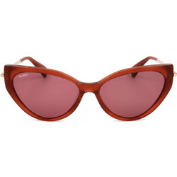 Max Mara MM0028 Γυναικεία Γυαλιά Ηλίου Cat Eye Κοκάλινα Καφέ με Ροζ Φακό