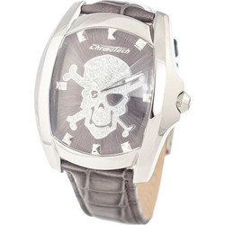 Chronotech Ανδρικό Ρολόι με Γκρι Δερμάτινο Λουράκι CT7988M-70