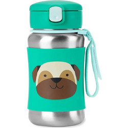 Skip Hop Pug Παιδικό Παγούρι Ανοξείδωτο με Καλαμάκι Τιρκουάζ 350ml