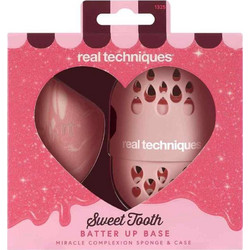 Real Techniques Sweet Tooth Batter Up Base Miracle Complexion Sponge + Case Σφουγγαράκι Μακιγιάζ Με Θήκη Ταξιδιού 2τμχ