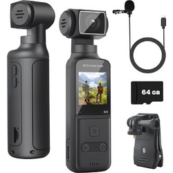 Body Camera 4K με Εξωτερικό Μικρόφωνο - WiFi - Περιστρεφόμενο Φακό 270 και Σταθεροποίηση Εικόνας K14K