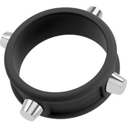 Rebel Cock Ring with Studs Ελαστικό Δαχτυλίδι Πέους Σιλικόνης Μαύρο