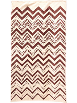 Πετσέτα παραλίας με ζικ-ζακ γραμμές (160cm x 86cm) - Μπεζ