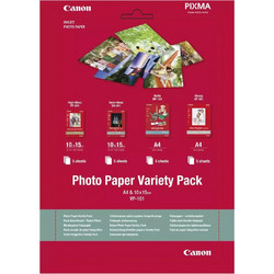 Canon VP-101 Φωτογραφικό Χαρτί Variety Pack A4-A6 (21x30-10x15) για Εκτυπωτές Inkjet 20 Φύλλα
