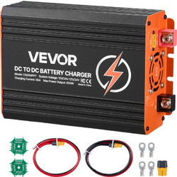 Φορτιστής VEVOR DC σε DC με MPPT, 650W, ενσωματωμένος φορτιστής μπαταρίας 50A, διπλή είσοδος ηλιακού πάνελ/εναλλάκτη, έξυπνη πολυβάθμια φόρτιση για μπαταρίες μολύβδου-οξέος LiFePO4, για τροχόσπιτα, αυ