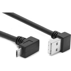 POWERTECH καλώδιο USB σε USB Micro CAB-U137, 90 Easy USB, 1m, μαύρο