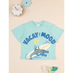 βρεφικό t-shirt τιρκουάζ surf για αγόρι