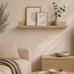 ΡΑΦΙΈΡΕΣ/ΡΆΦΙΑ ΤΟΊΧΟΥ STRIPED PHOTO SHELF 59*11,5*5,9CM LIGHT OAK COLOR