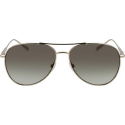 Longchamp LO139S 718 Γυναικεία Γυαλιά Ηλίου Aviator Μεταλλικά Ασημί με Μαύρο Polarized Φακό