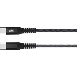 Well CABLE-USBC/USBC-1BK6001-WL USB-C to USB-C 60W 1m Black
