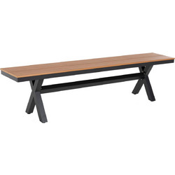 ΠΑΓΚΑΚΙ ΑΛΟΥΜΙΝΙΟΥ TAWNEE HM6040.01 ΑΝΘΡΑΚΙ-POLYWOOD ΚΑΘΙΣΜΑ ΦΥΣΙΚΟ 220x36x44,5Υεκ. Homemarkt