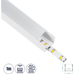 SURFACE-PROFILE Προφίλ Αλουμινίου LED 1m Λευκό 100x2,3x2cm