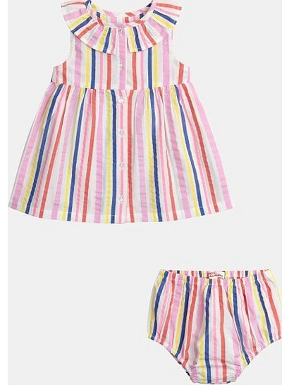 Βρεφικό Φόρεμα για Κορίτσια Pink Stripes ΠΟΛΥΧΡΩΜΟ