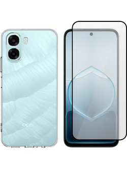 Vivid Set TPU Clear Case + Full Face Tempered Glass Oppo A6x 5G