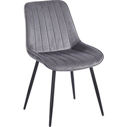 BONY GREY VELVET ΥΦΑΣΜΑ ΚΑΡΕΚΛΑ ΜΕΤΑΛΛΙΚΗ 51X58X87εκ
