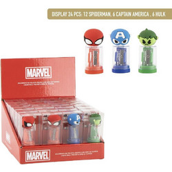 Marvel Avengers assorted pencil sharpener with container 24 Τεμ