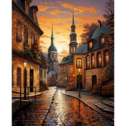 Olympus Picturesque European Road Ψηφιδωτό Diamond Painting Kit 50x40cm