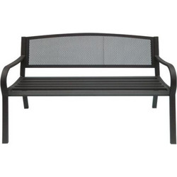 PANGO Παγκάκι 124x57x78εκ Μέταλλο Βαφή Μαύρο Χρώμα Μαύρο