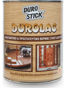 Durostick Durolac Βερνίκι Επιφάνειας Διαλύτου Gloss Διάφανο 2.5lt