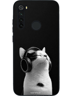 Sonique Men's Edition Θήκη με Σχέδιο «Audio Kitten» (Xiaomi Redmi Note 8 / Redmi Note 8 2021) White