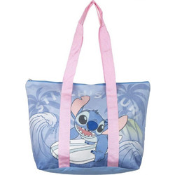 Cerda Lilo & Stitch Υφασμάτινη Τσάντα Θαλάσσης Ώμου Γαλάζια 33x47cm 2100004260