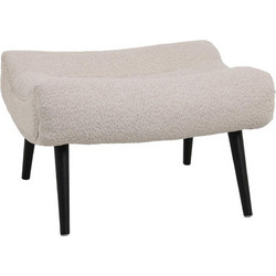 Σκαμπό - υποπόδιο Silla 68x58x40εκ μπουκλέ ύφασμα σε μπεζ απόχρωση