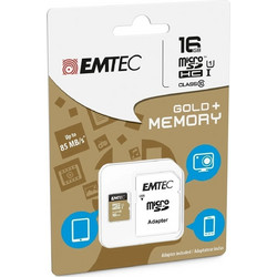 Emtec Gold microSDHC 16GB Class 10 U1 UHS-I 85MB/s + Adapter
